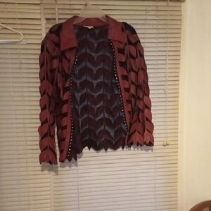 Chic Women's Red and Black Blazer